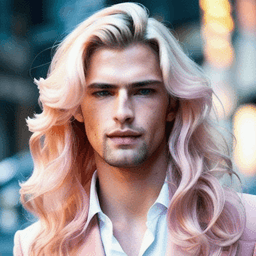 Long Wavy Light Pink Hairstyle profile picture for men